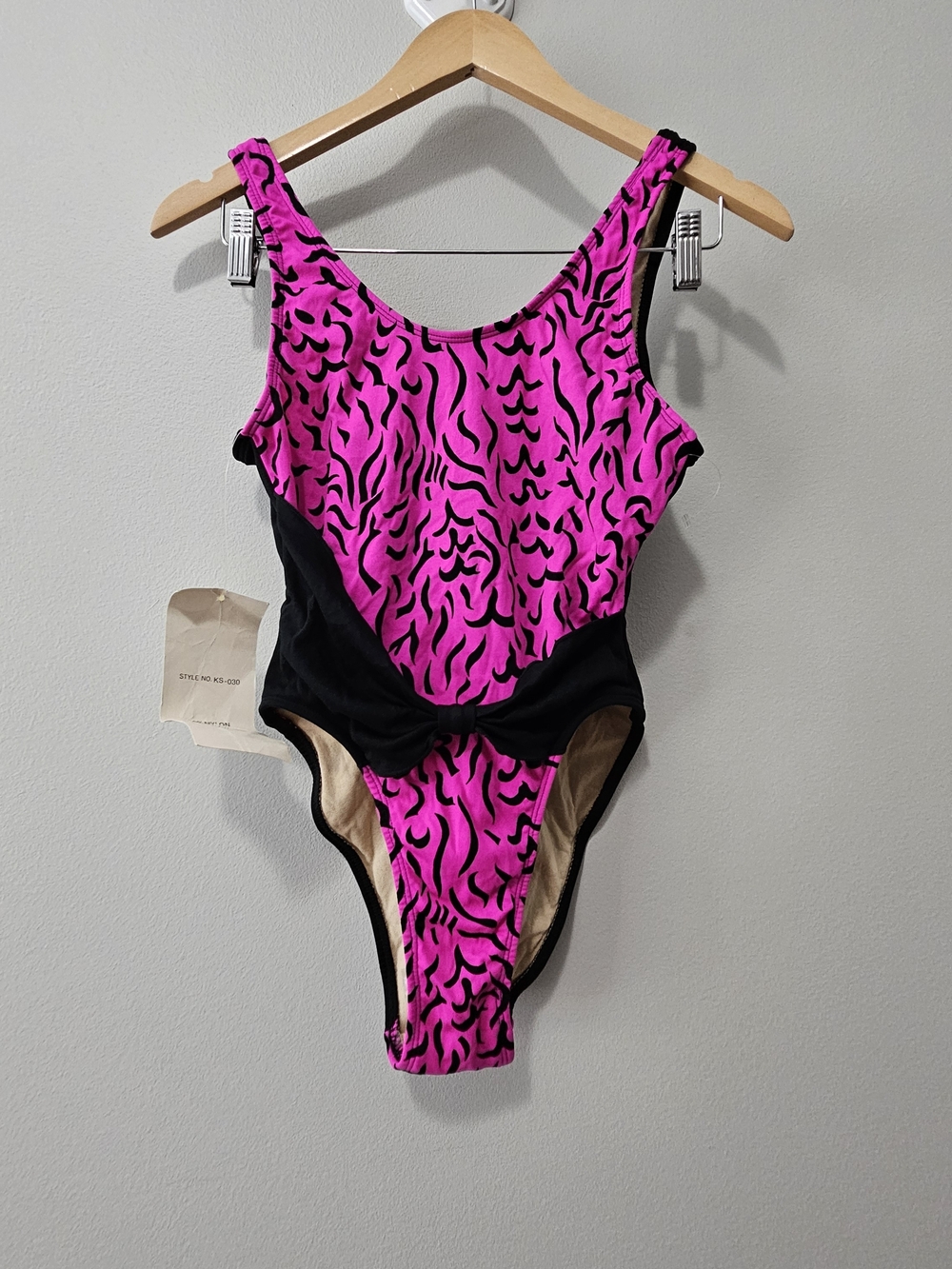 Women's One-Piece Swimsuit - Hot Pink & Black Animal Print